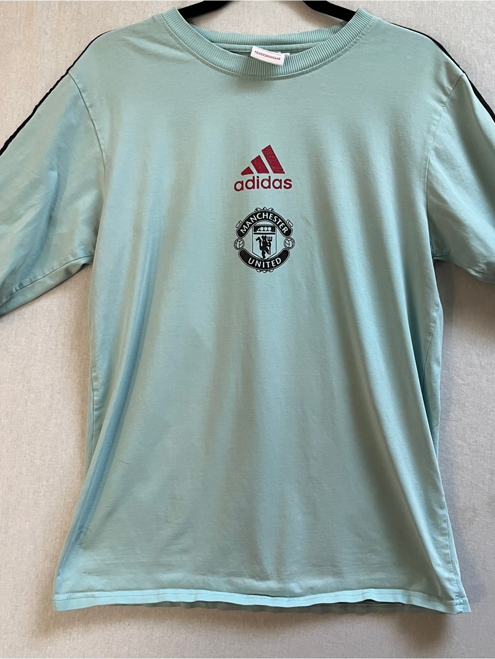 adidas Manchester United Short Sleeve Athletic Soccer Tee Sz L